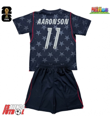 Estados Unidos Brenden Aaronson #11 Segunda Equipación Niños Mundial 2026 Manga Corta (+ Pantalones cortos)